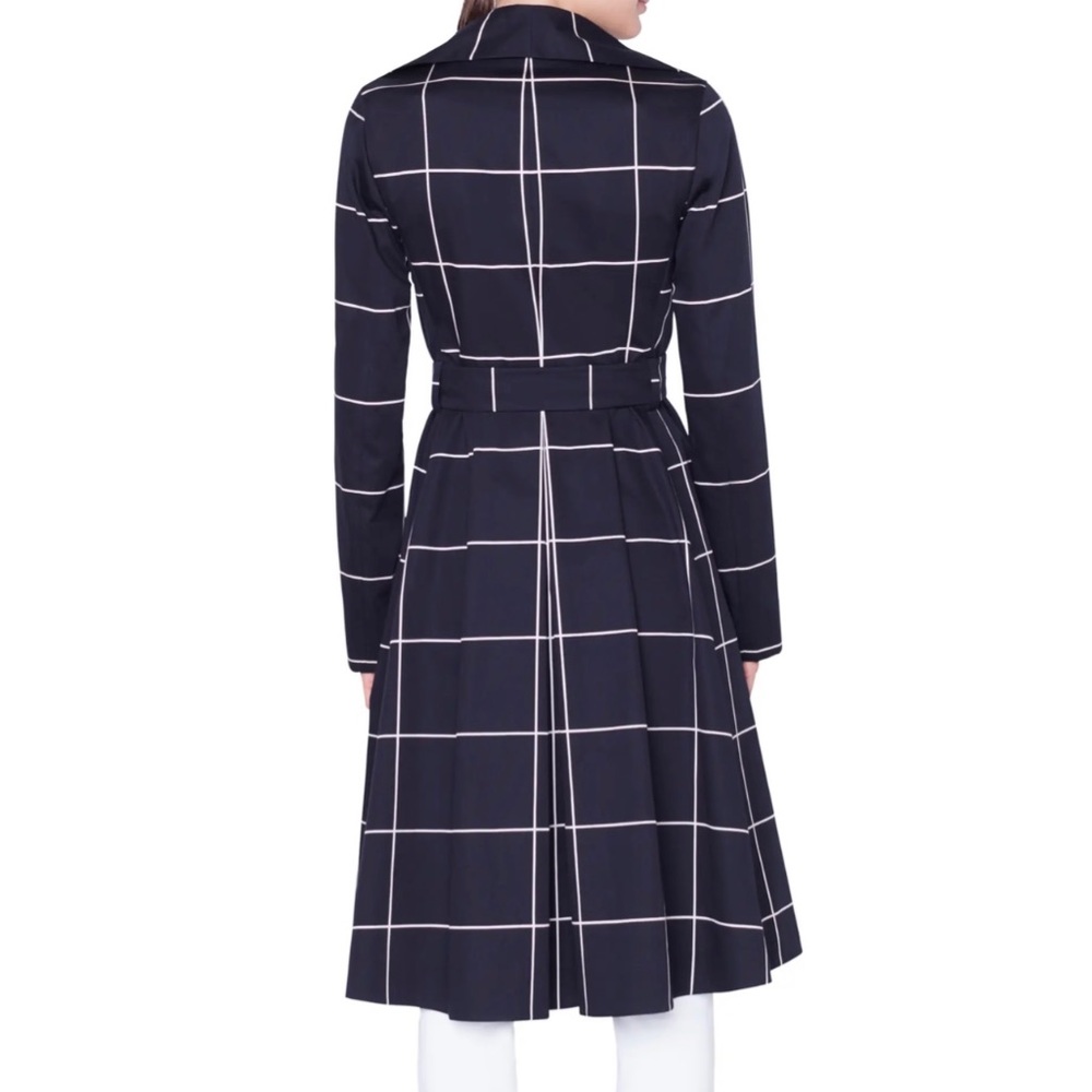 Akris punto Big Grid Belted Trench Coat, size 8 - Picture 7 of 14